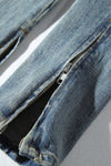 Helle verwaschene Ripped Knee Jeans