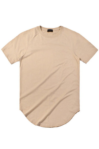 Schulterfreies T-Shirt mit Bogensaum