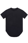Schulterfreies T-Shirt mit Bogensaum