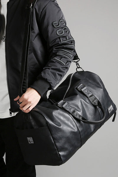 Vegane Ledertasche mit großem Fach