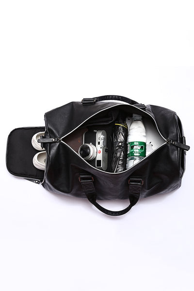 Vegane Ledertasche mit großem Fach