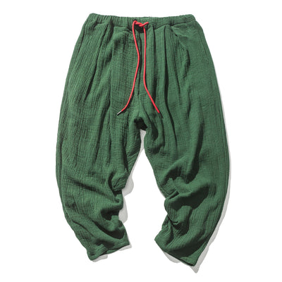 Baggy aus Leinen mit Kordelzug