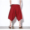 Lockere Haremhose mit breitem Schritt