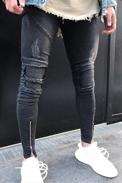 Biker Skinny Jeans mit Reißverschluss