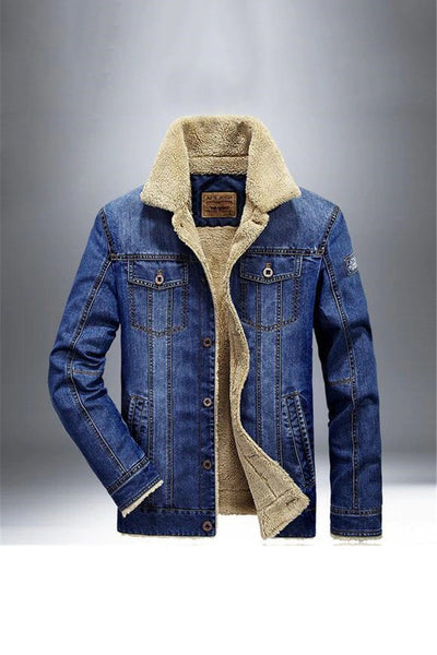 Fleece gefütterte Jeansjacke